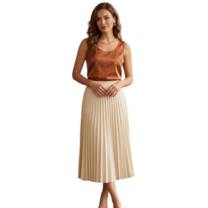 MOYEE Satin Camisole Tank Copper Brown Silky Top Size M NWT
